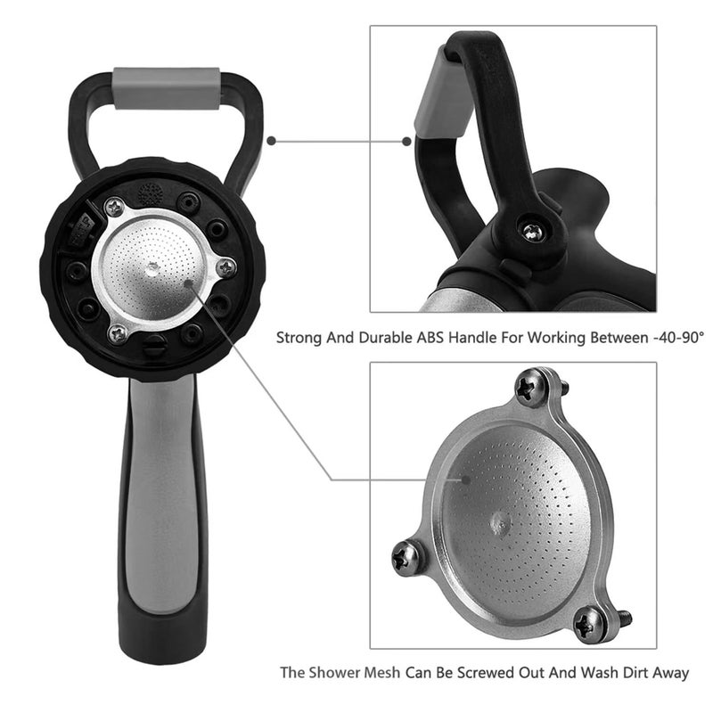 GREEN MOUNT New Patent Garden Hose Nozzle, Heavy Duty Water Nozzle, High Pressure Fireman Style Nozzle with Ergonomic Handle to Water Lawn and Garden, Black - Image 3